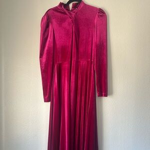 Maison Tara Pink Velvet Dress
